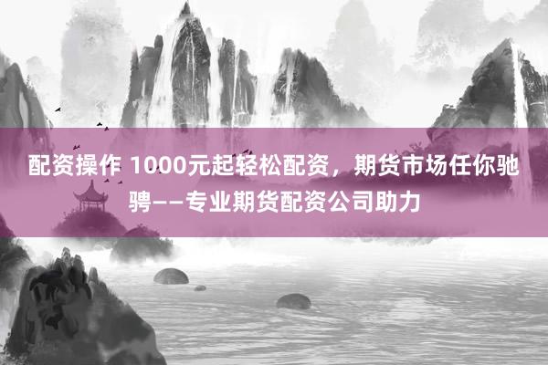 配资操作 1000元起轻松配资，期货市场任你驰骋——专业期货配资公司助力