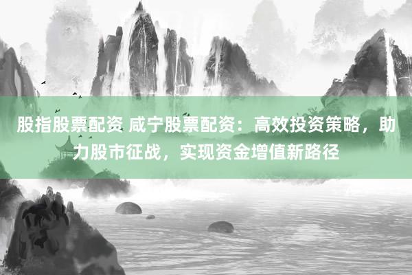 股指股票配资 咸宁股票配资：高效投资策略，助力股市征战，实现资金增值新路径