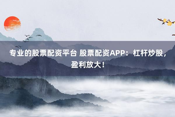 专业的股票配资平台 股票配资APP：杠杆炒股，盈利放大！