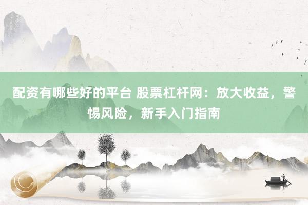 配资有哪些好的平台 股票杠杆网：放大收益，警惕风险，新手入门指南