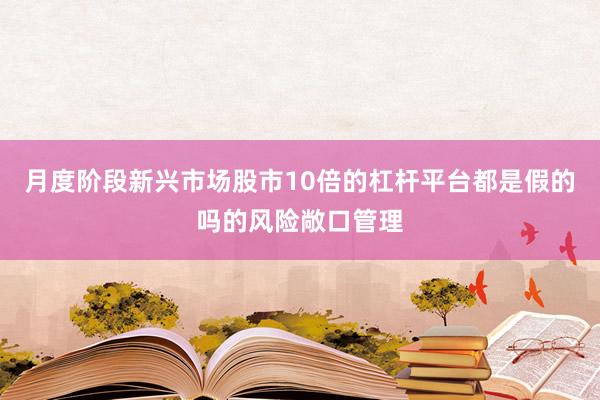 月度阶段新兴市场股市10倍的杠杆平台都是假的吗的风险敞口管理