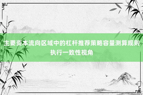 主要资本流向区域中的杠杆推荐策略容量测算规则执行一致性视角