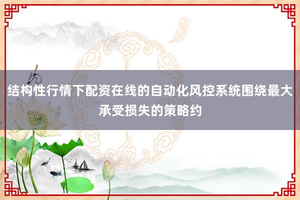 结构性行情下配资在线的自动化风控系统围绕最大承受损失的策略约